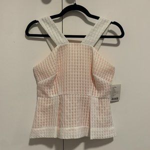 Anthropologie White Tank with Peach Lining and Back Zipper